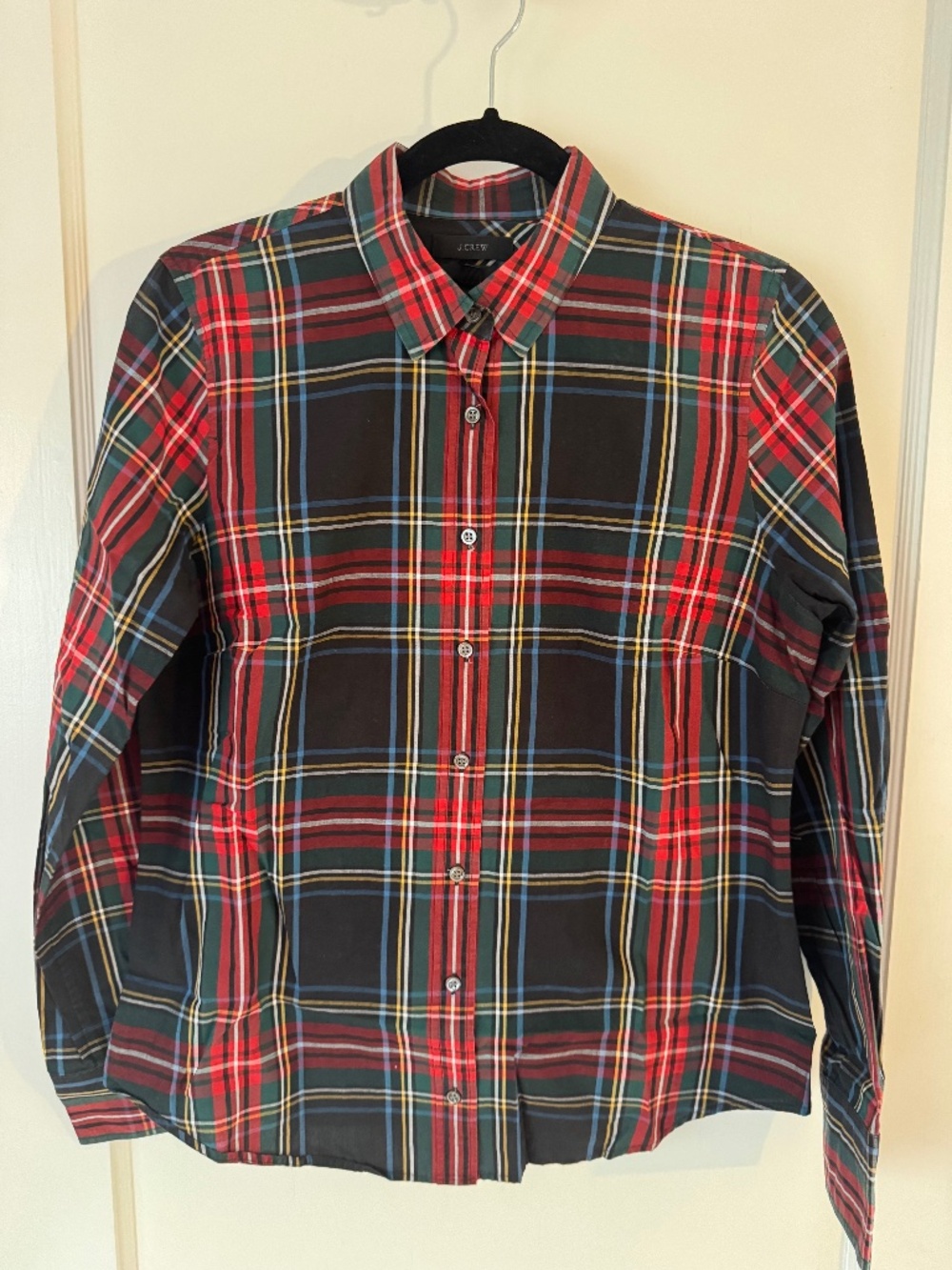 J.Crew Holiday Plaid Button Down Perfect Shirt, Size 8